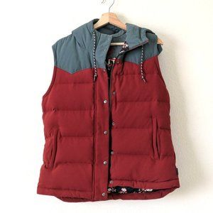 🍄 RARE 🍄 Patagonia Bivy Down Hooded Puffer Vest -  Mushroom Print
